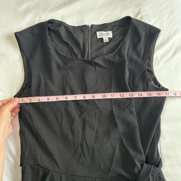 Tahari ASL Side Knot Scuba Crepe Jumpsuit Elegant Black Women's Jumpsuit - Picture 3 of 10